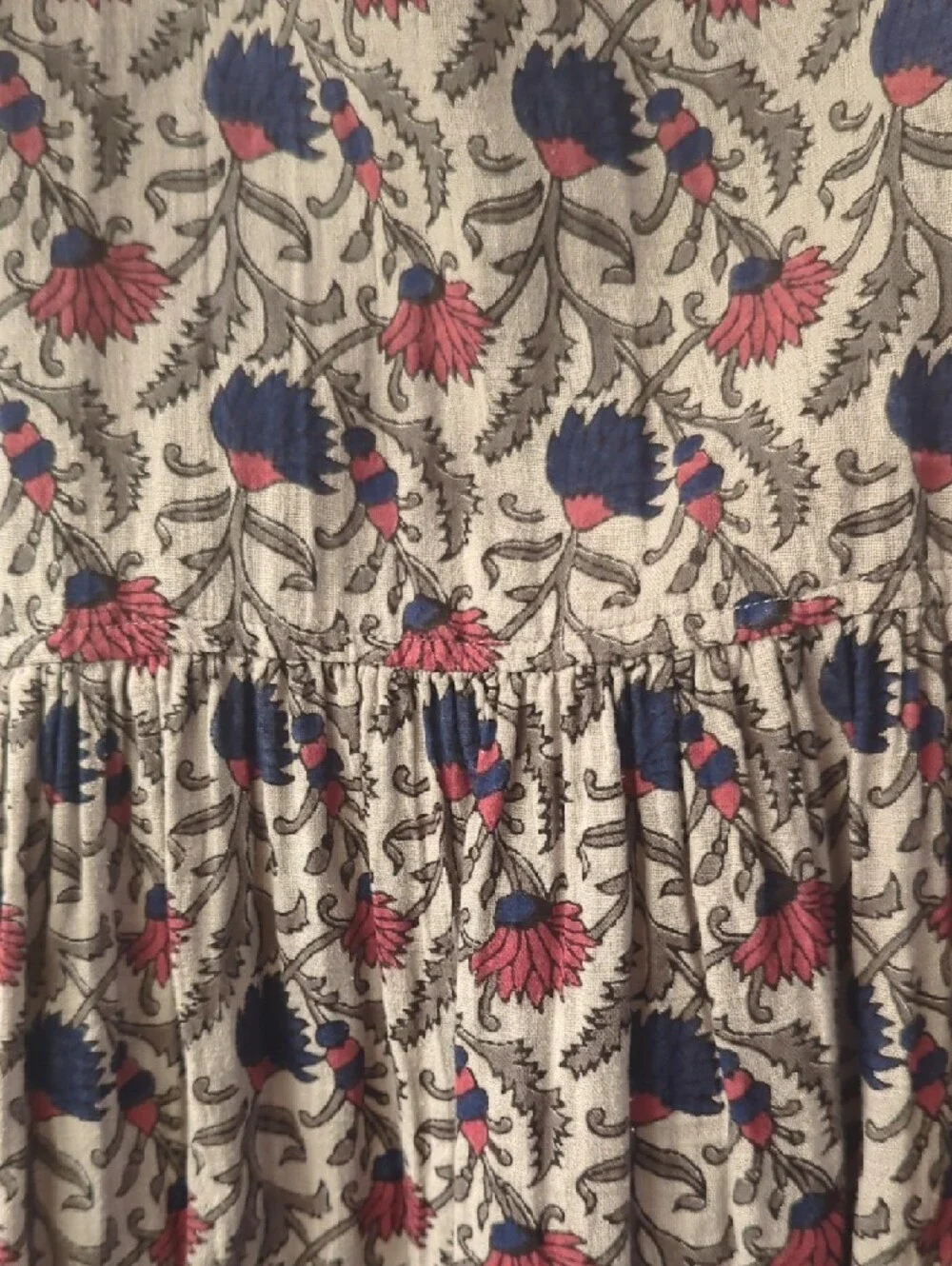 Natural Life Floral Print Dress in Grey with Pink & Blue Accents - Picture 3 of 3